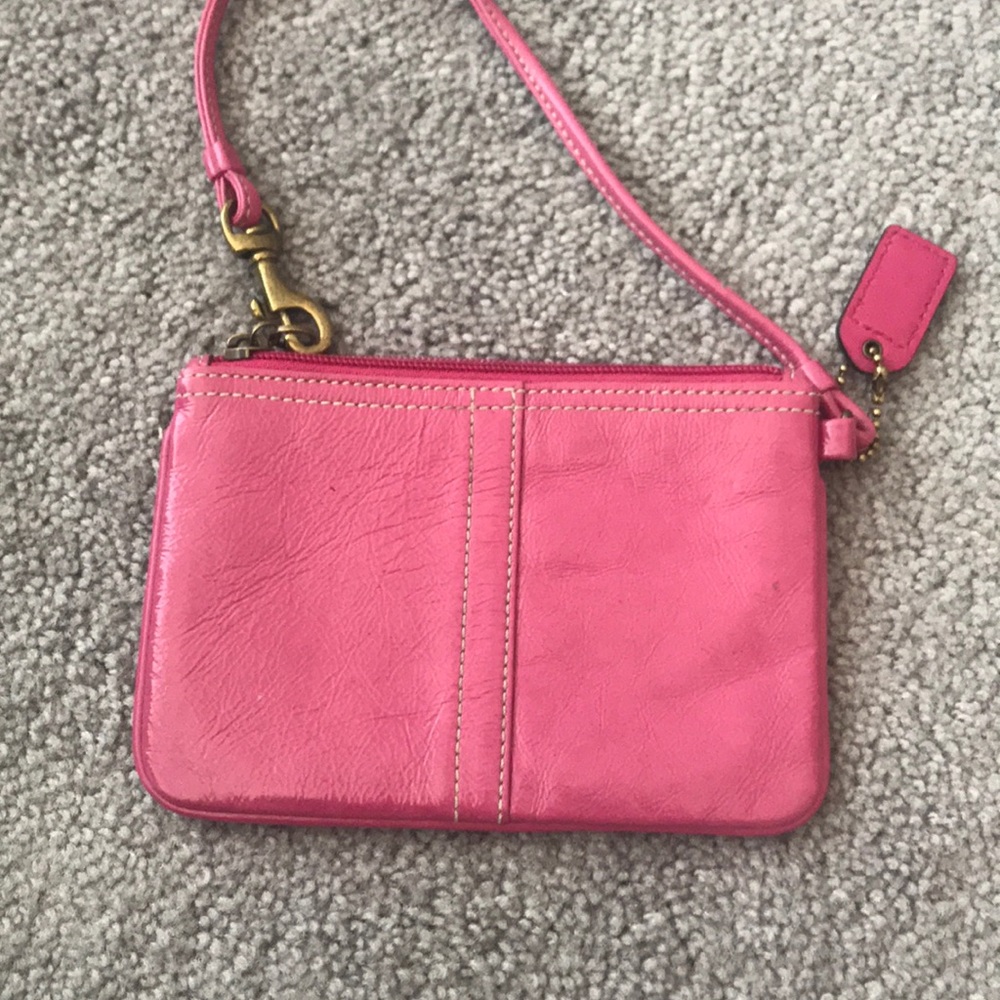 Pink coach wristlet